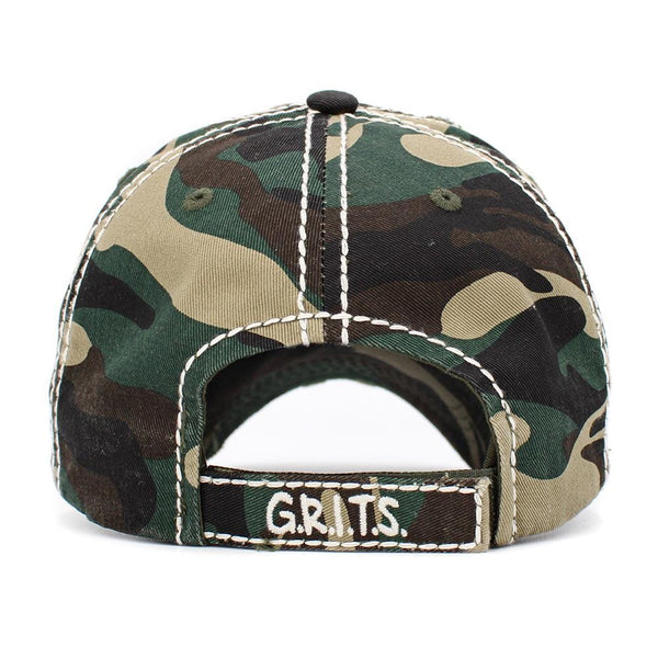 Vintage Distressed "G.R.I.T.S." Embroidered Baseball Cap