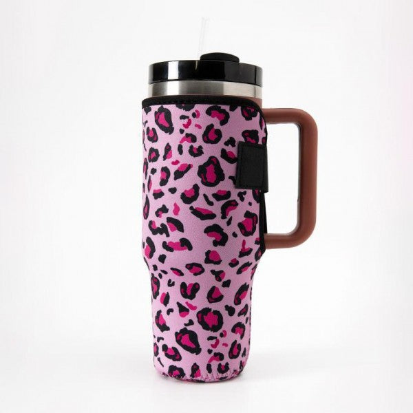 Pink Leopard 40oz Tumbler Sleeve