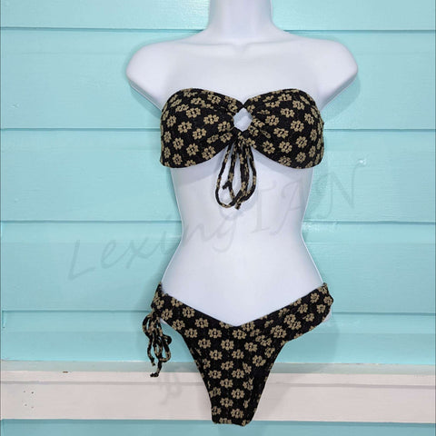 Two Piece, Black and Gold, Small