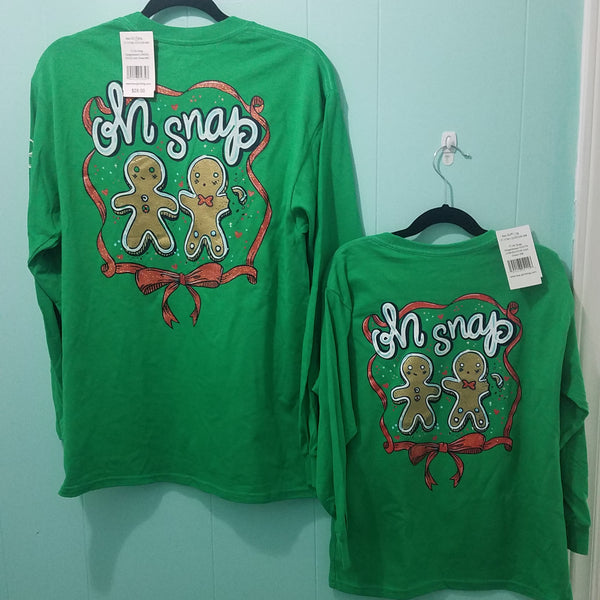 Oh Snap Gingerbread Long Sleeve Tee, Youth