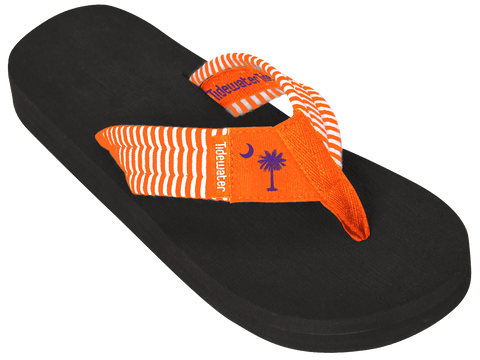 Sandals, Orange Palmetto Stripe