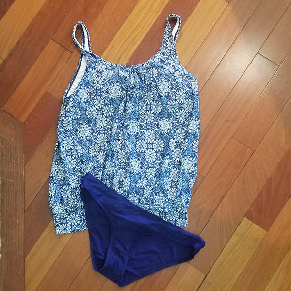 Tankini, Navy and White, XL