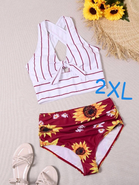 Bikini, Stripe & Sunflower, 2XL