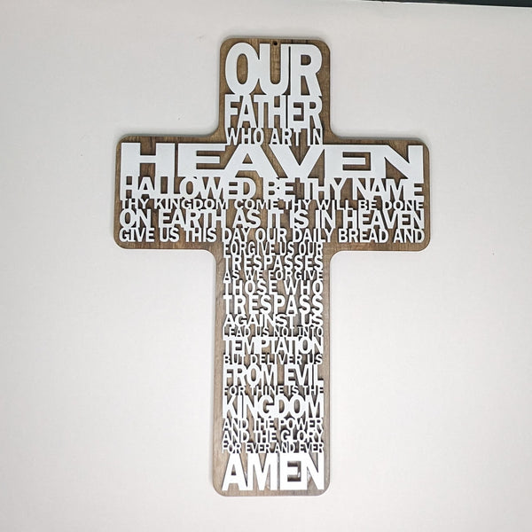 Wood Engraved Cross 8.5"x12"