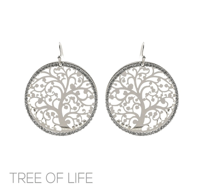 THE FILIGREE TREE OF LIFE EARRINGS | RHODIUM