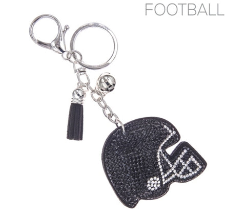 THE CRYSTAL HELMET KEY CHAIN | BLACK