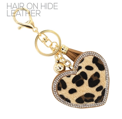 THE CRYSTAL HEART KEY CHAIN | LEOPARD