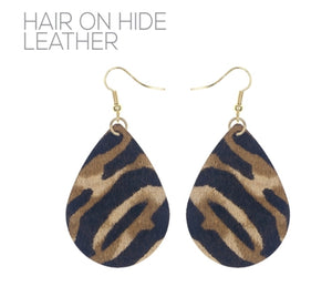 THE ANIMAL PRINT TEARDROP EARRINGS | BROWN/BLACK