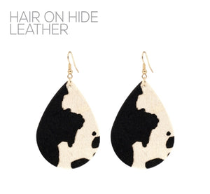 THE ANIMAL PRINT TEARDROP EARRINGS | BLACK/IVORY