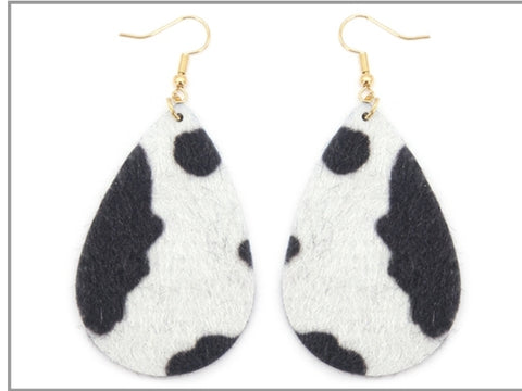 THE TEXTURED TEAR DROP EARRINGS | LIGHT GREY/BLACK