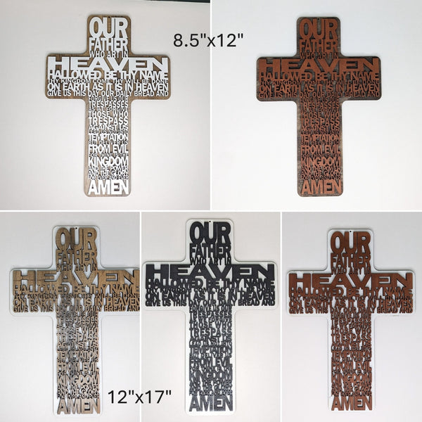 Wood Engraved Cross 12"x17"