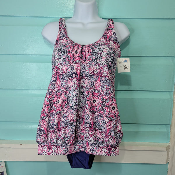 Tankini, Pink and Navy, M