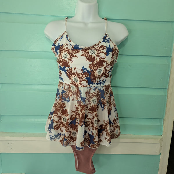 Tankini, Floral with Pink Shorts, 2XL