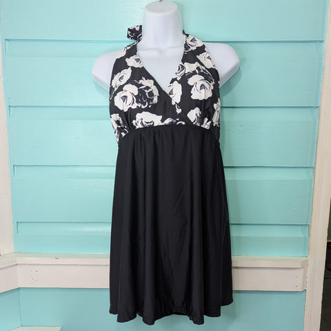 Tankini, Black and White, 2XL