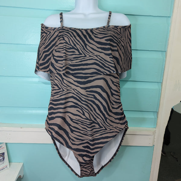 One Piece, Zebra Off Shoulder, 2XL