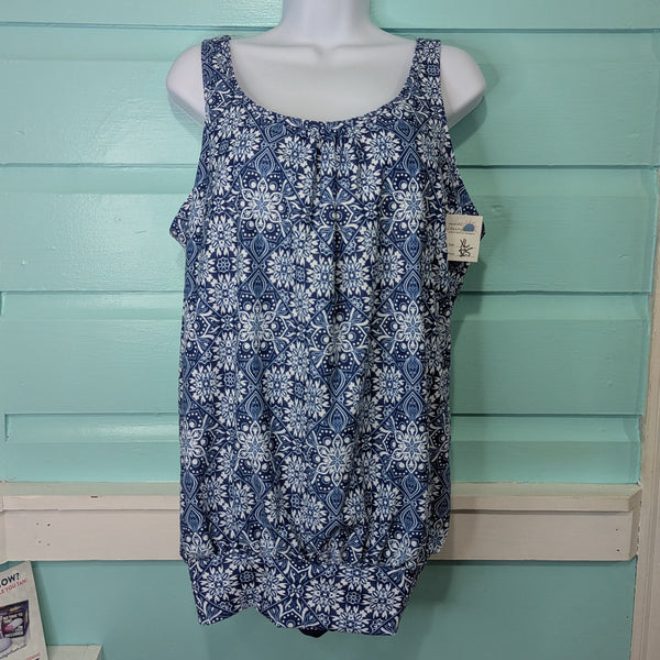 Tankini, Navy and White, XL