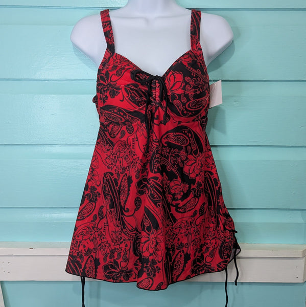 Tankini, Red and Black, M