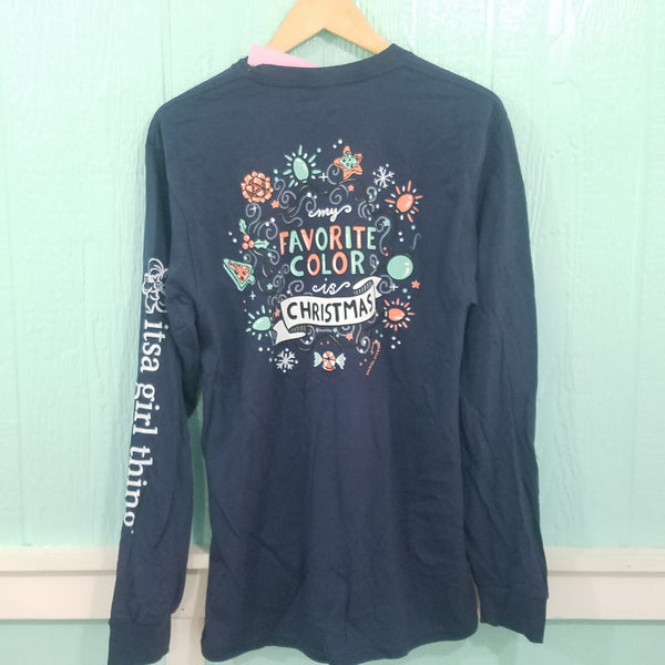 Favorite Christmas Color Long Sleeve Tee, Youth