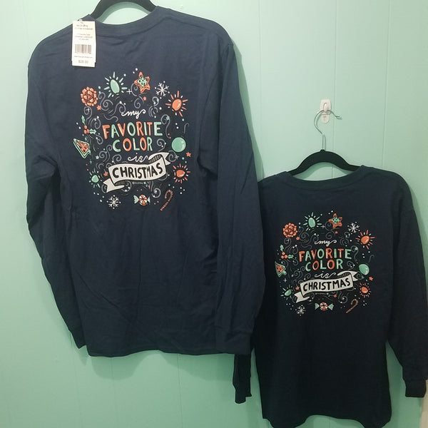 Favorite Color Christmas Long Sleeve Tee