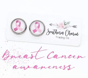 12mm Breast Cancer Awareness Earrings